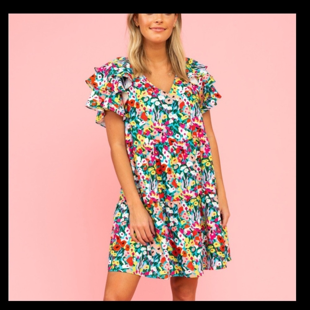 Crosby by Mollie Burch Lydia dress in Begonia floral. Size Small. Retail $248